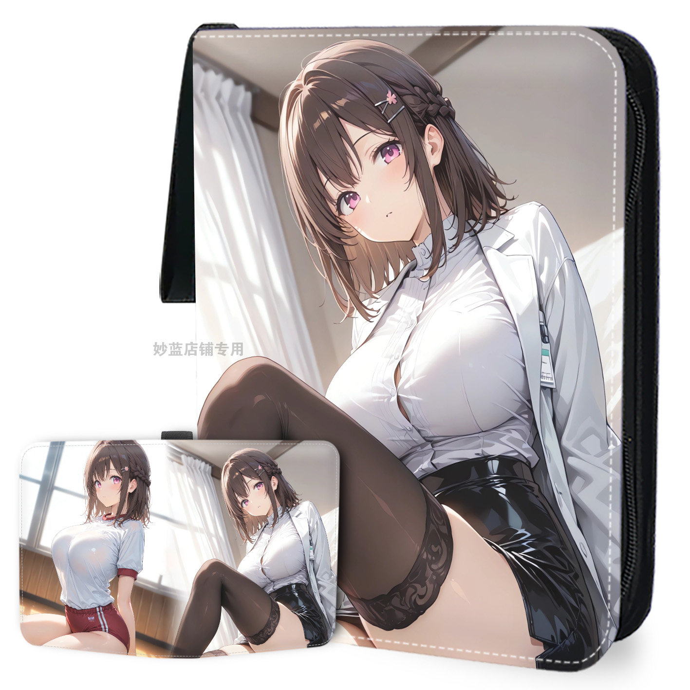 Trading Card Binder - แฟ้มใส่การ์ด 9 ช่อง, อัลบั้มสะสมการ์ดแบบซิปพร้อมปก PU, แฟ้มใส่การ์ดแบบใส่ด้านข้าง