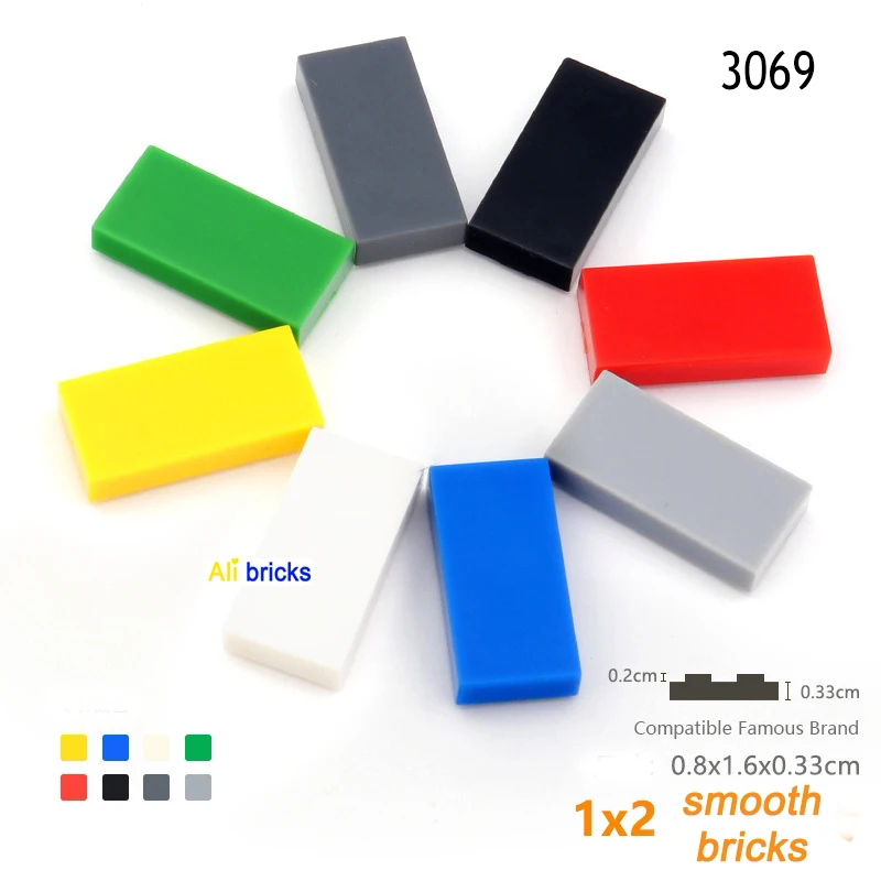 Lego Set City - 50ชิ้น/ล็อตอาคารบล็อกกระเบื้อง1X2อุปกรณ์เสริมจำนวนมากชิ้นส่วนพื้นอิฐ3069 Moc แผ่นกระดานถนนบ้านเมืองแบบทำมือ